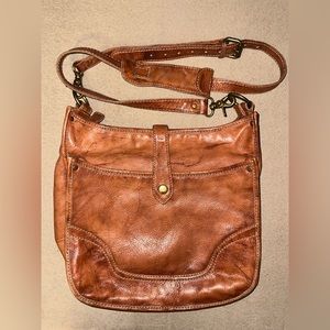 FRYE Madison Leather Brown Crossbody Messenger Bag